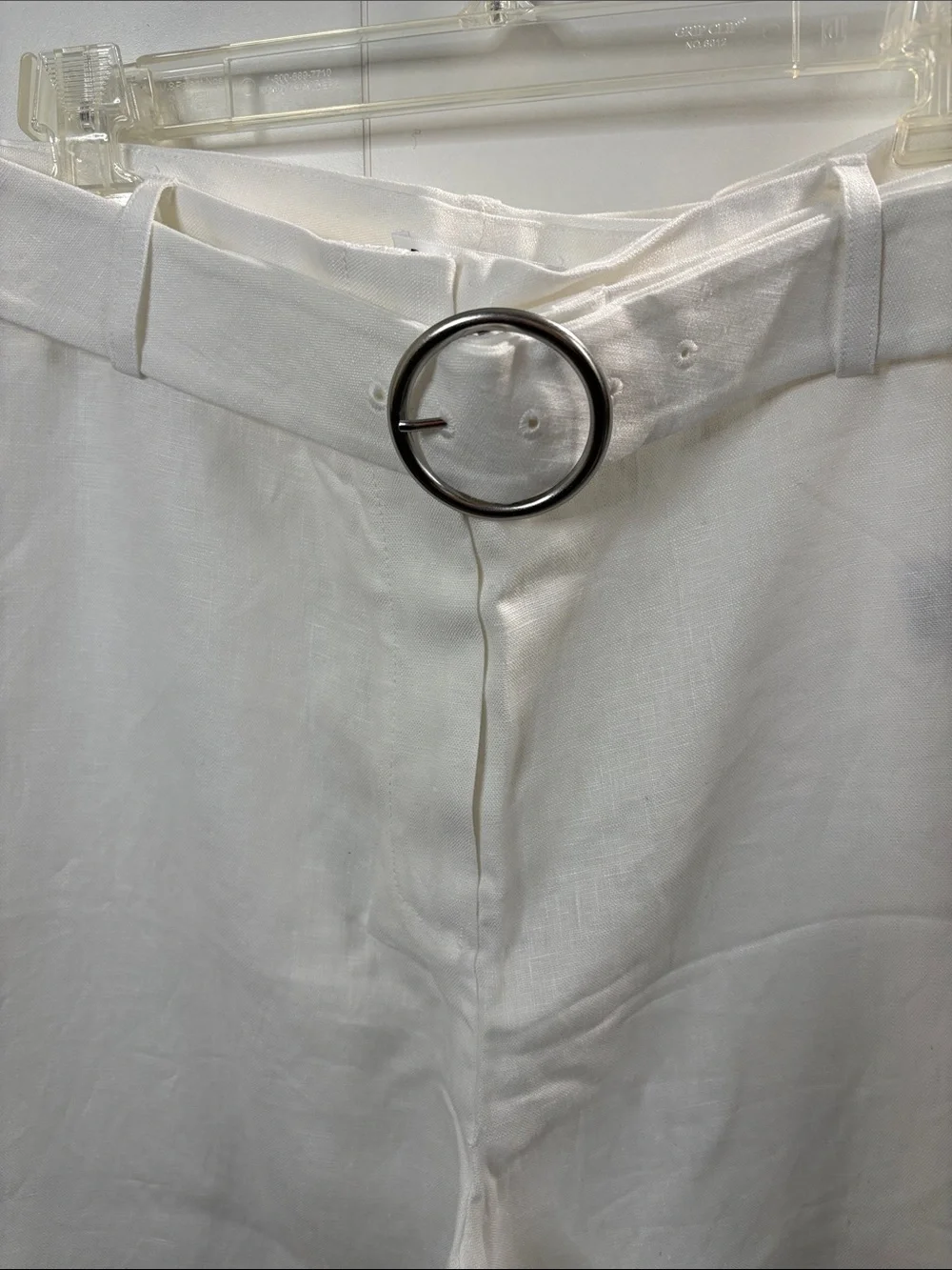 Reformation White Linen Wide Leg Belted Pants 10